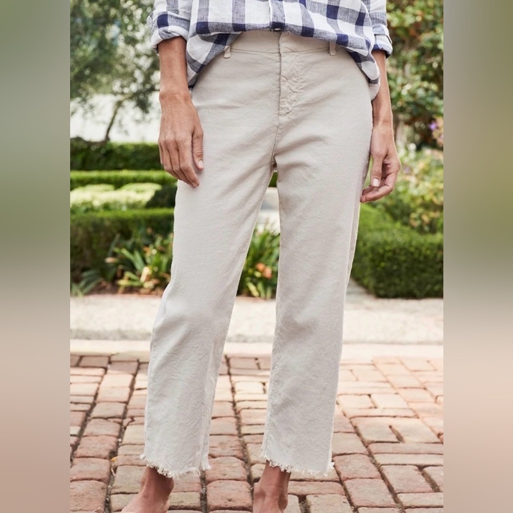 FRANK & EILEEN Kinsale Pants Khaki Linen Blend Size 4
